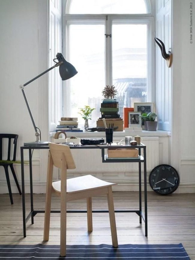 Black Metal Desk With Wooden Warmth