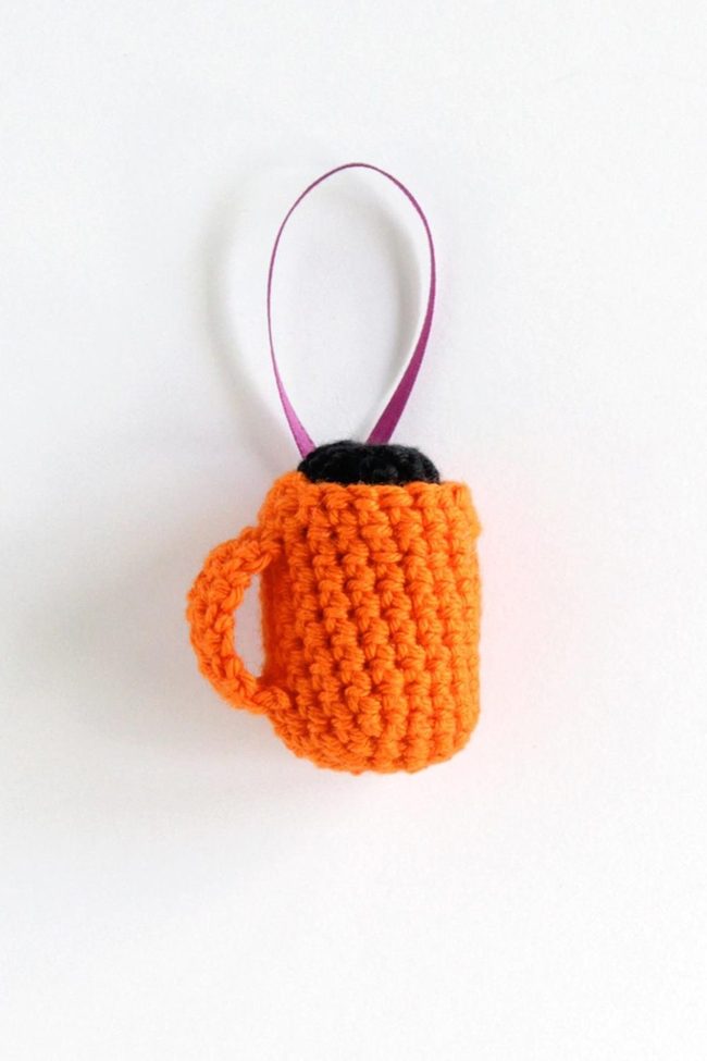 Bright Orange Crochet Mug Wrap