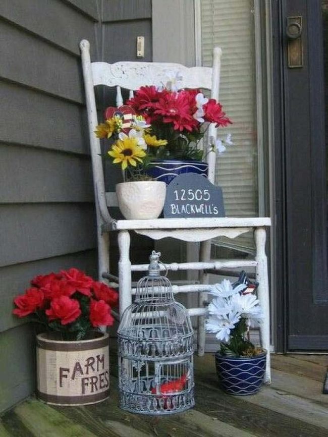 Weathered Antique Chair Entrance