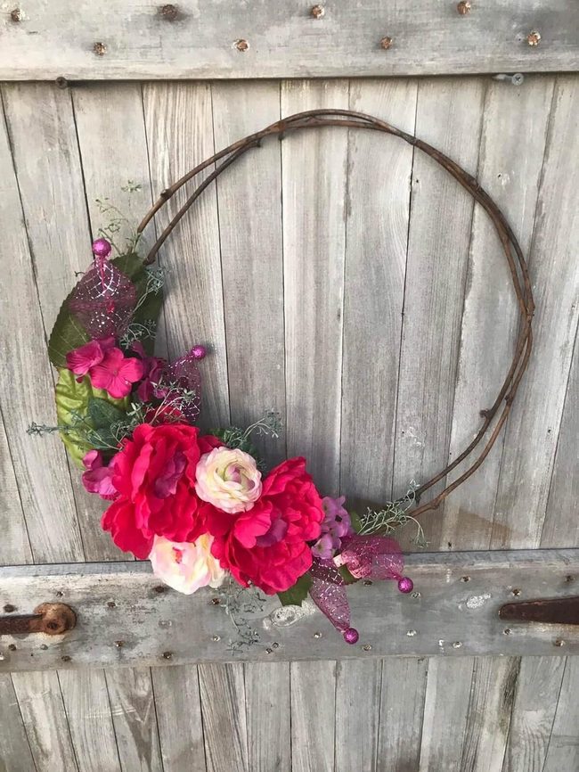 Red Roses Frame Fresh Greenery