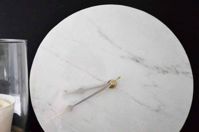 White Marble Clock Statement Piece