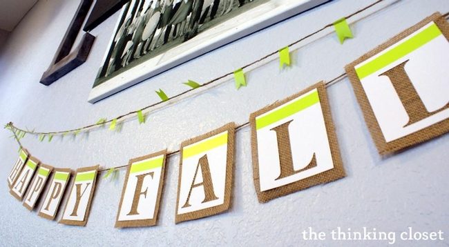 Brown Burlap Fall Letters