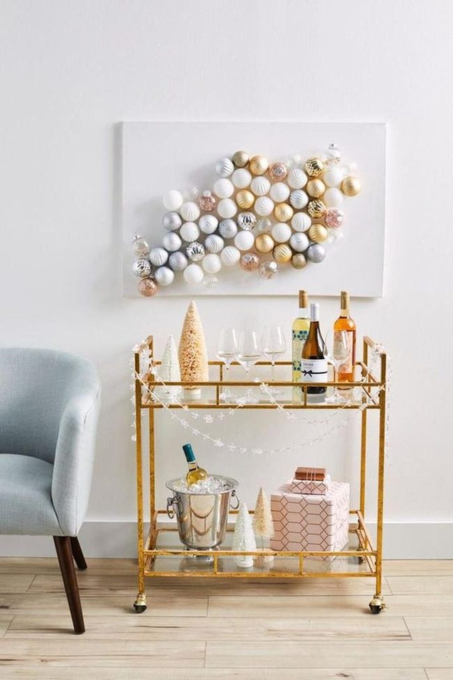 Gold Bar Cart Meets Festive Sparkle