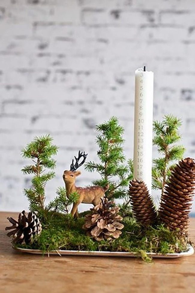 Countdown Candle With Natural Elements
