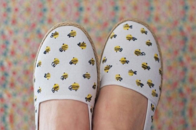 Yellow Bees On White Canvas