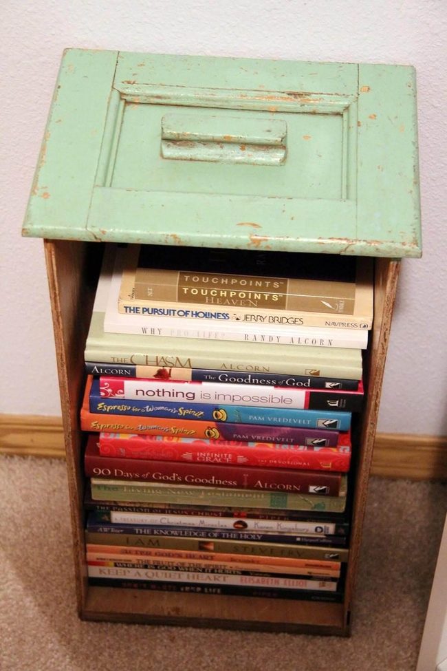 Stacked Drawers Into Book Shelves