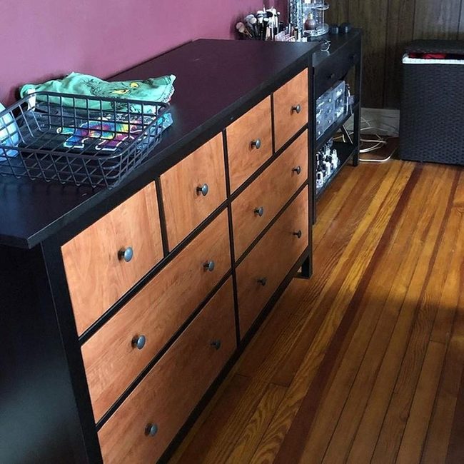 Natural Wood Dresser Deep Red Room