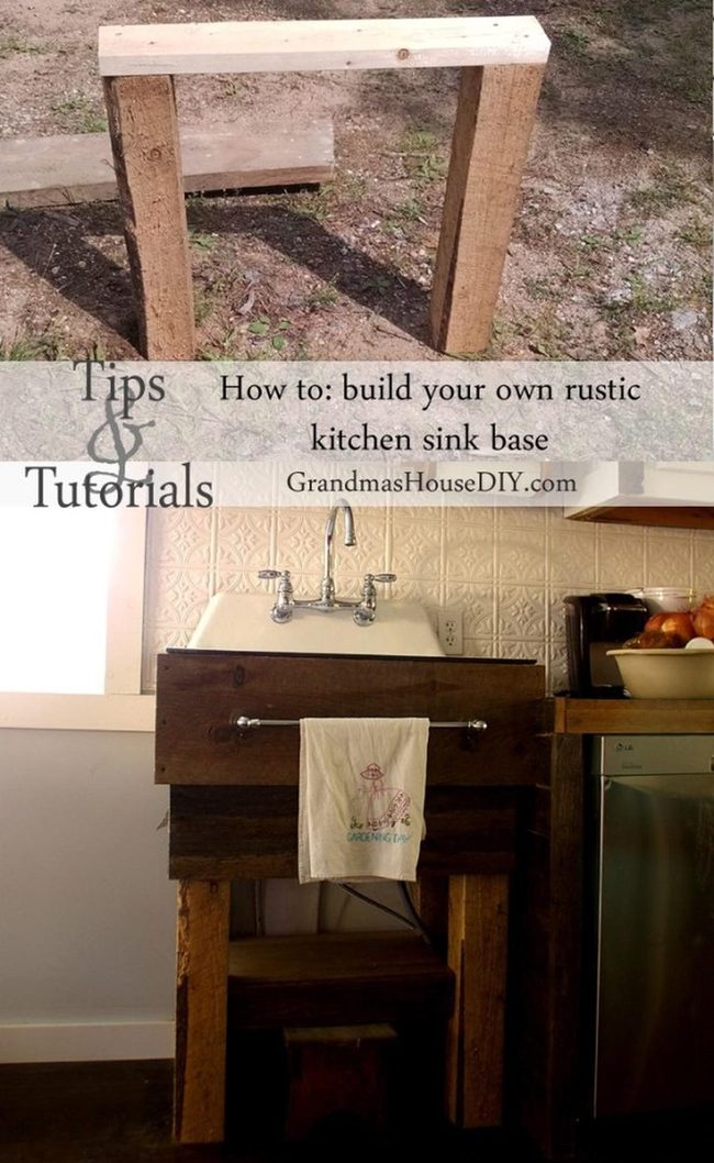 Dark Wood Grain Kitchen Sink