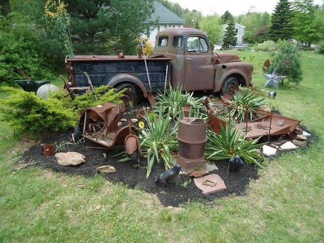 Vintage Truck Desert Garden