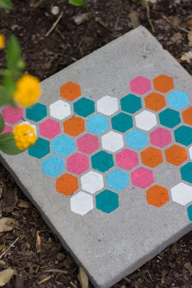 Painted Hexagon Tile Explosion