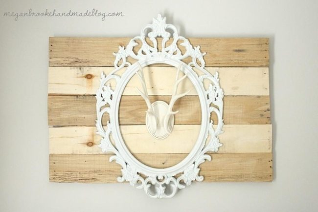 Oval Frame Deer On Warm Wood