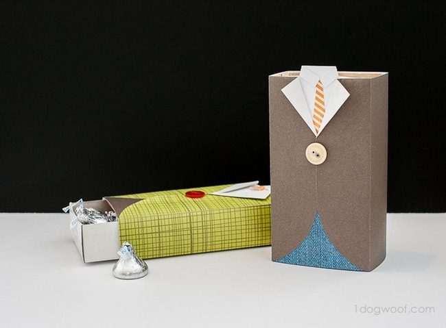 Brown Paper Shirt Wrapped Gift