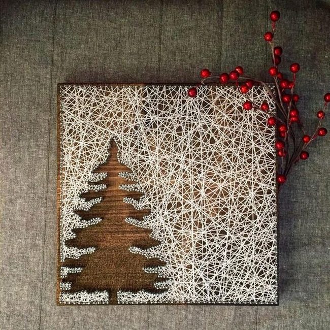 Red Berries String Art Trees