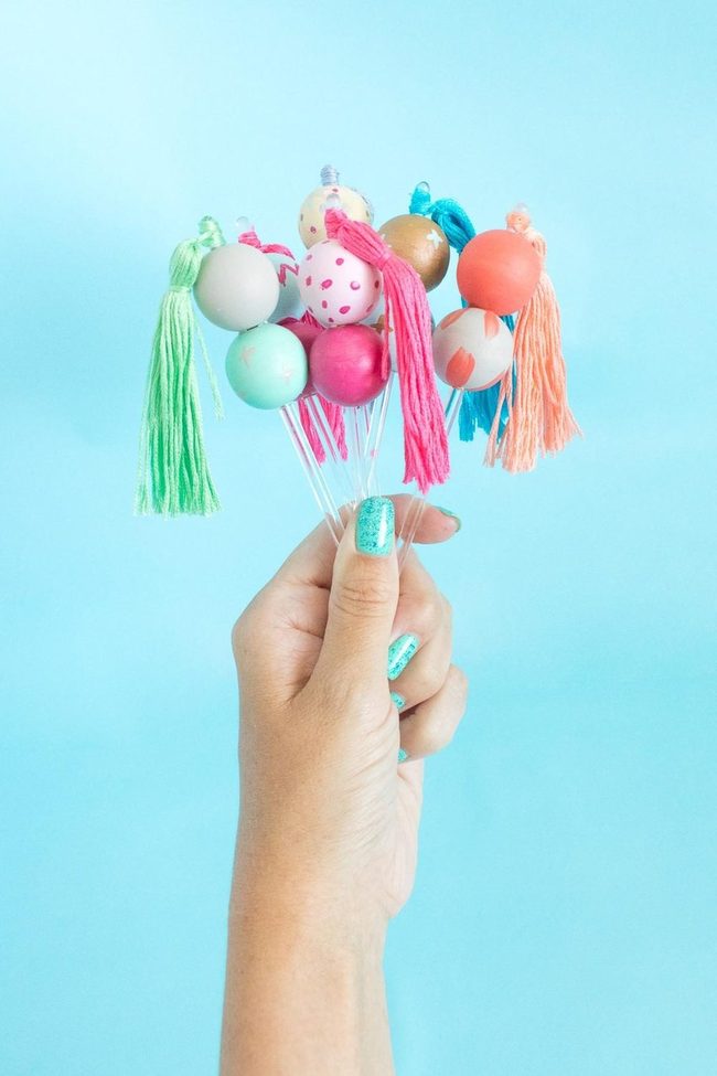 Mint, Coral, Gold Tassel Beads
