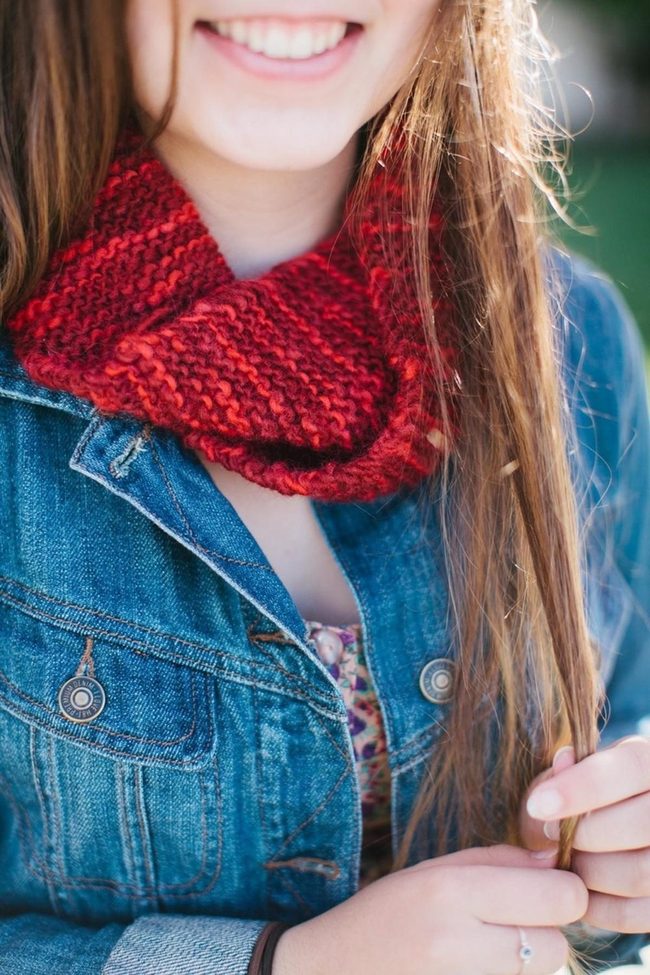 Crimson Knit Layers Denim