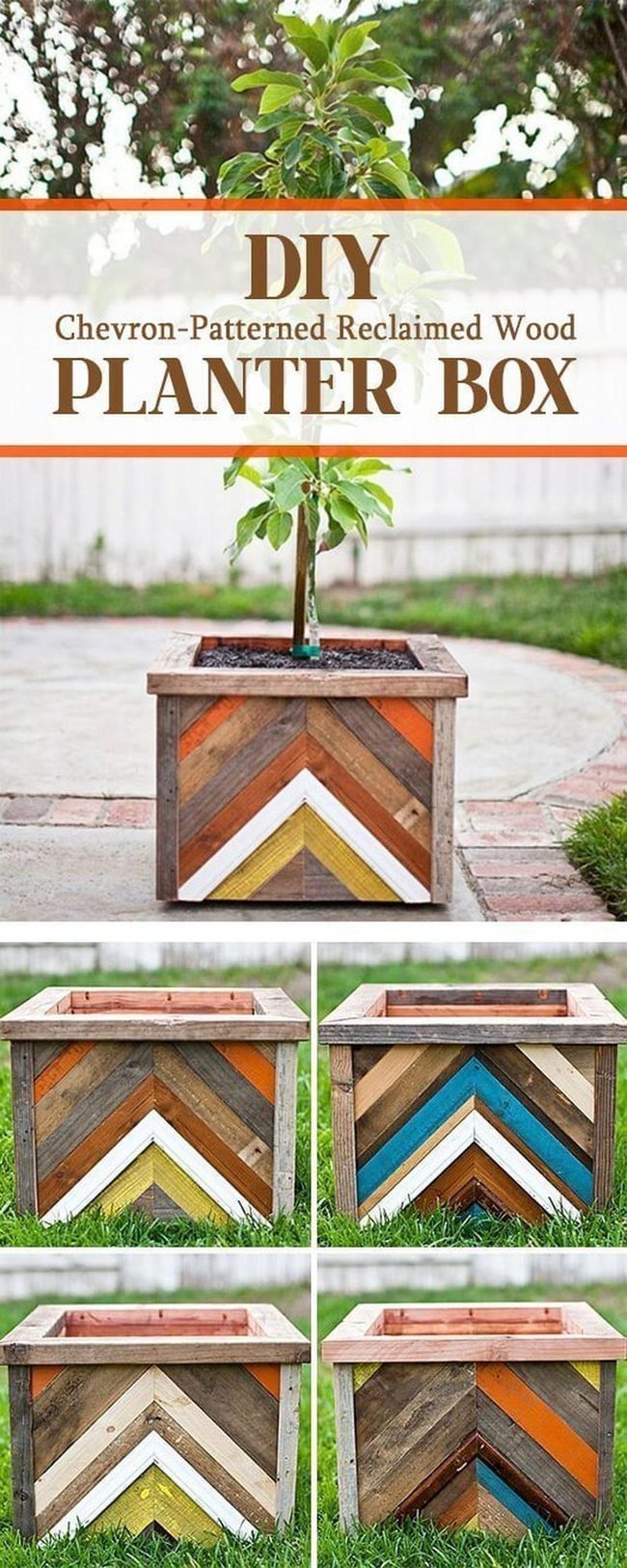 Upcycled Wood Chevron Planters