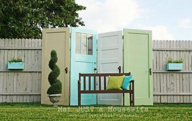 Salvaged Doors Garden Screening
