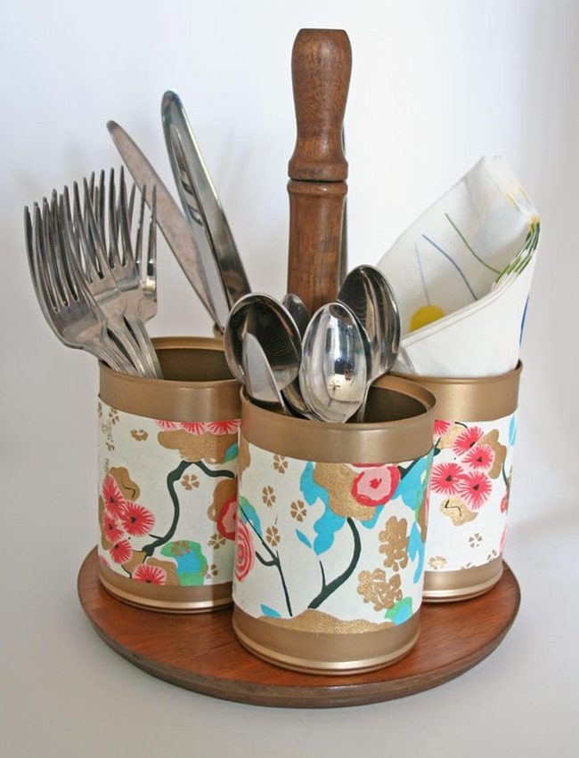 Floral Ceramic Silverware Stations