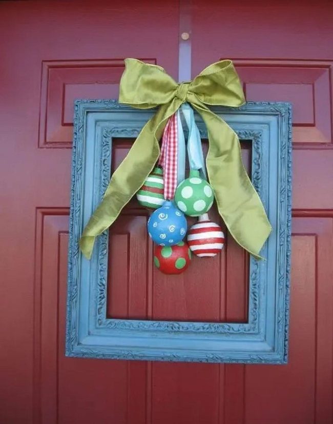 Red Doors With Blue Frame Ornaments