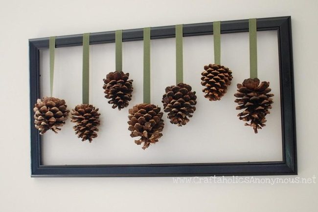 Pinecones Dangling Green Ribbons