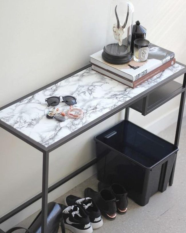 Black Marble Table With Skull Statement