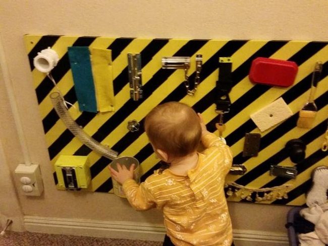 Striped Black Yellow Interactive Board