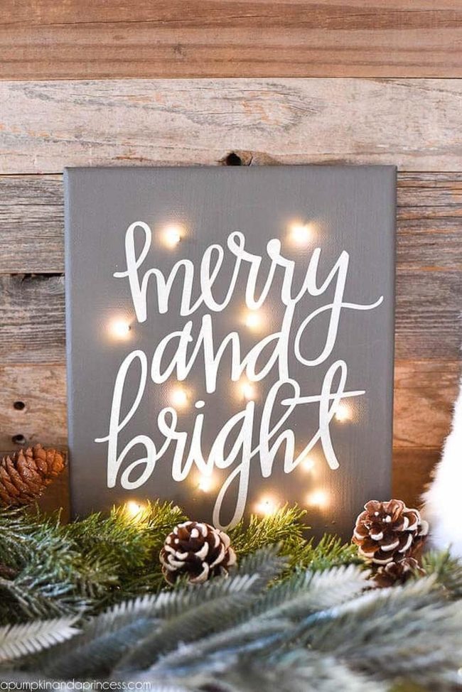 Backlit Canvas Signs With Twinkling Lights