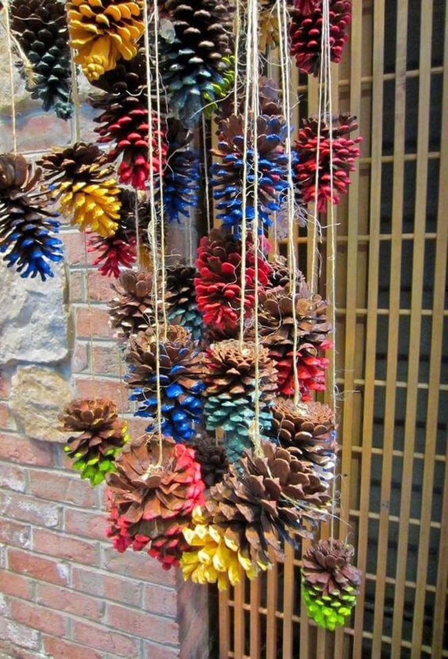Hanging Pinecones Catch Breeze