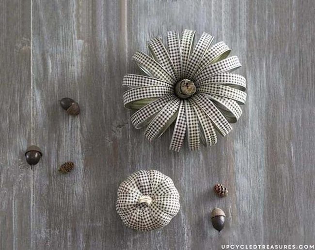 Plaid Fabric Wrapped Pumpkins