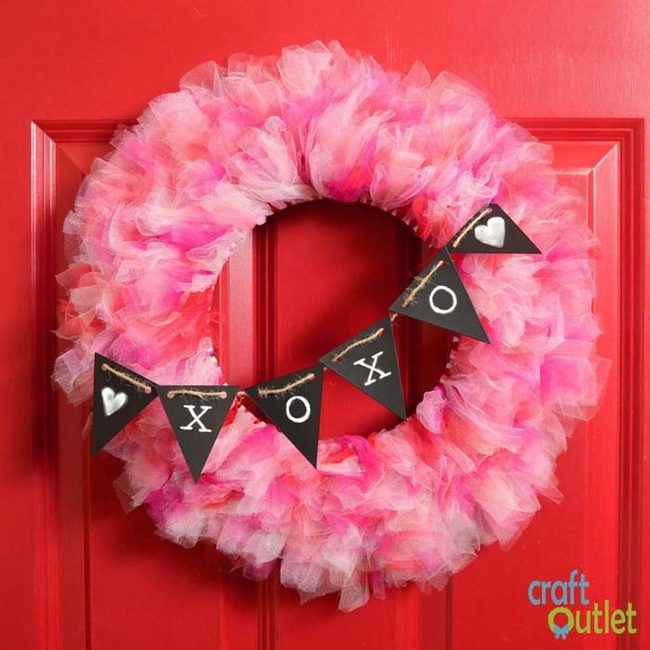 Pink Tulle Layered Wreath