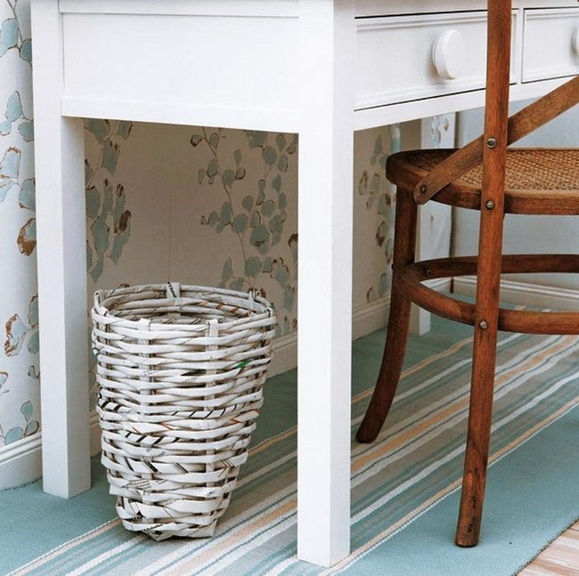 Striped Blue And White Workspace