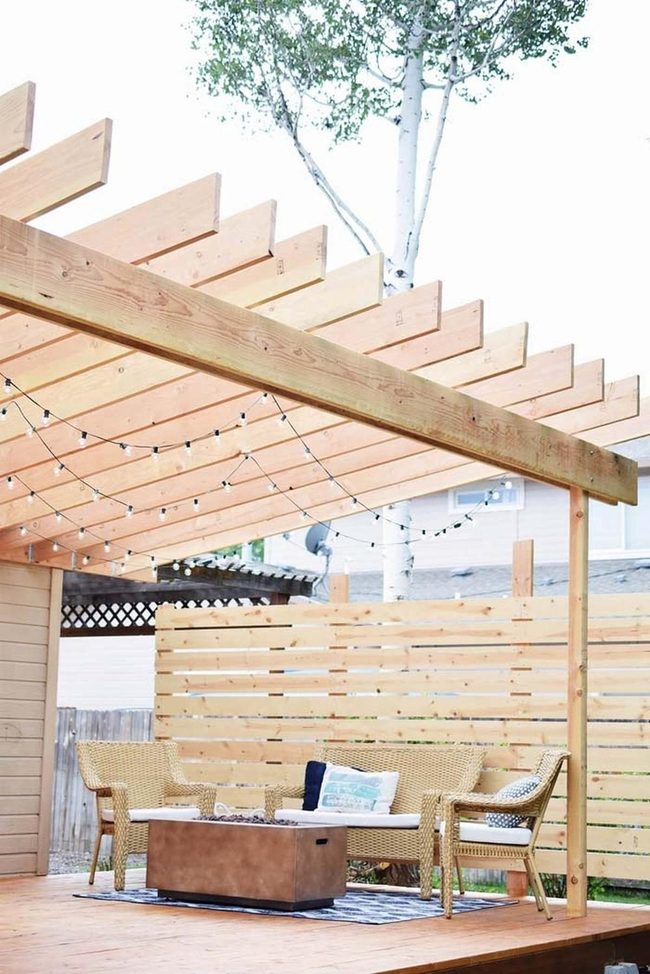 Natural Wood Pergola Structure