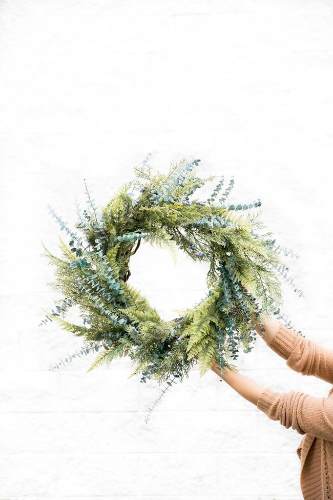 Green And Blue Leaf Wreath