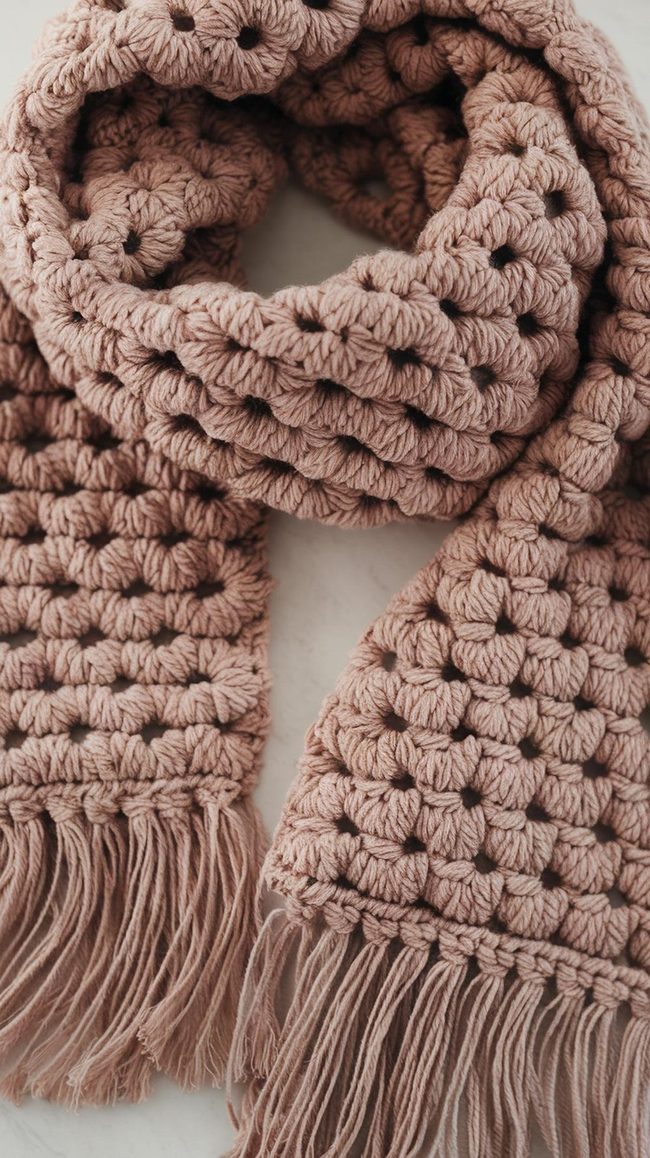 Handmade Wool Fringed Scarf