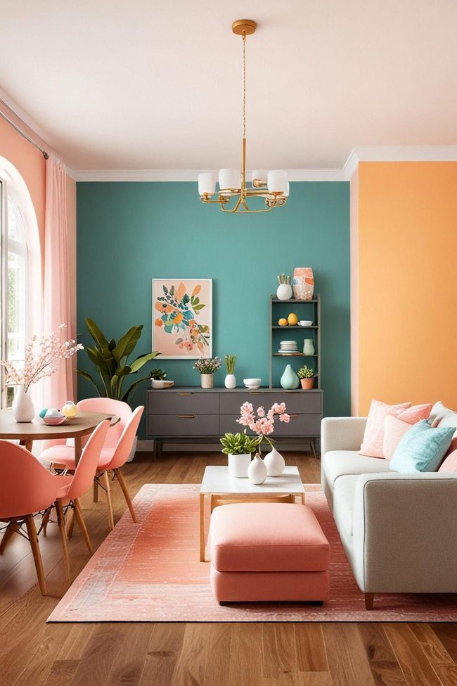 Turquoise Coral Easter Pastels