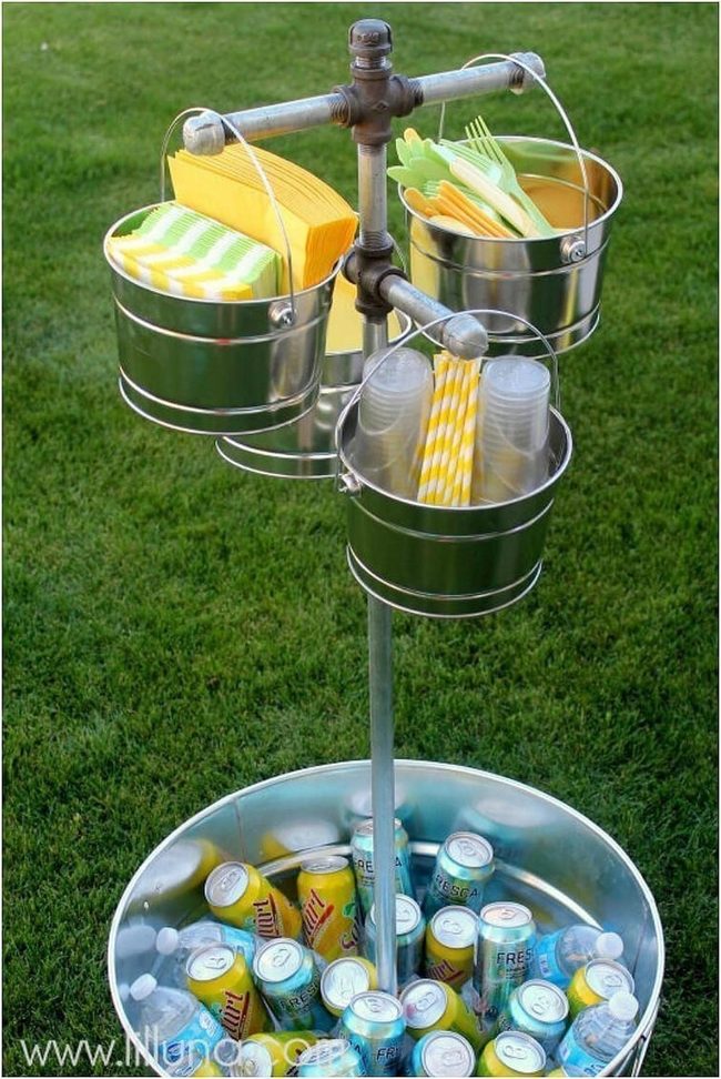 Galvanized Bucket Drink Tree