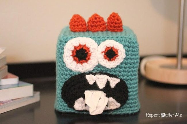 Red Spiky Monster Tissue Cover