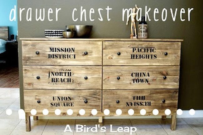 Wooden Drawers Urban Neighborhood Labels