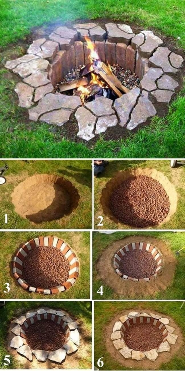 Sunken Brick Fire Pit