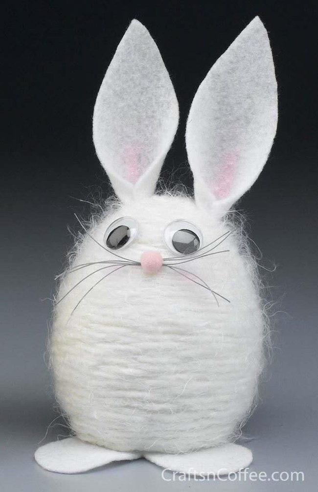 Yarn And Styrofoam Easter Bunny Crafts