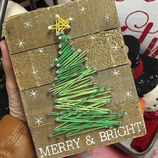 Colored String Tree Wall Art