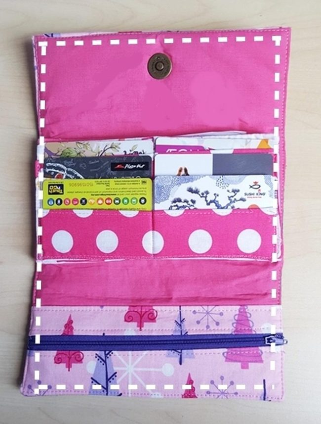 White Polka Dots Pink Wallet