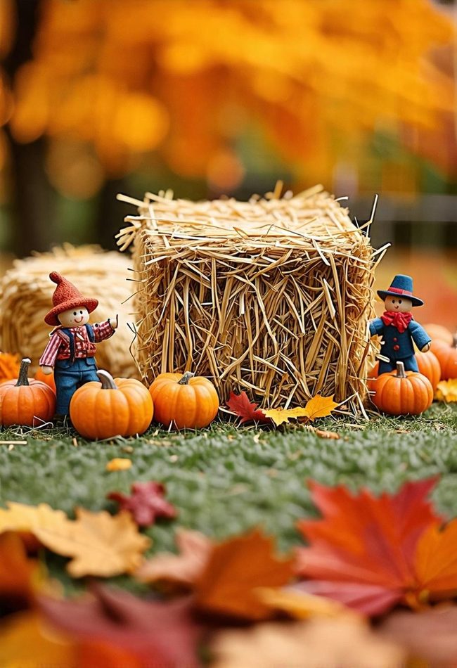 Tiny Straw Bales for Autumn