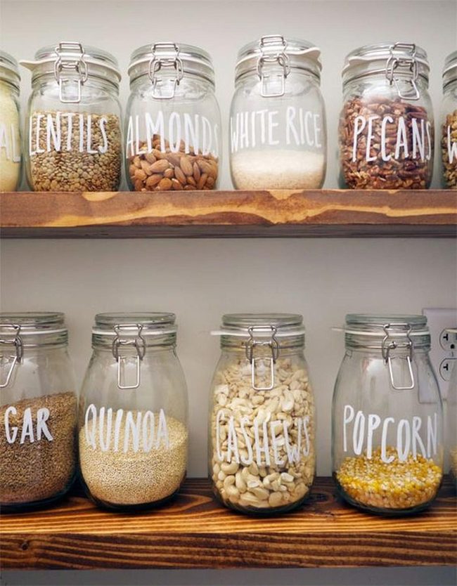 Glass Jars With Natural Ingredient Display