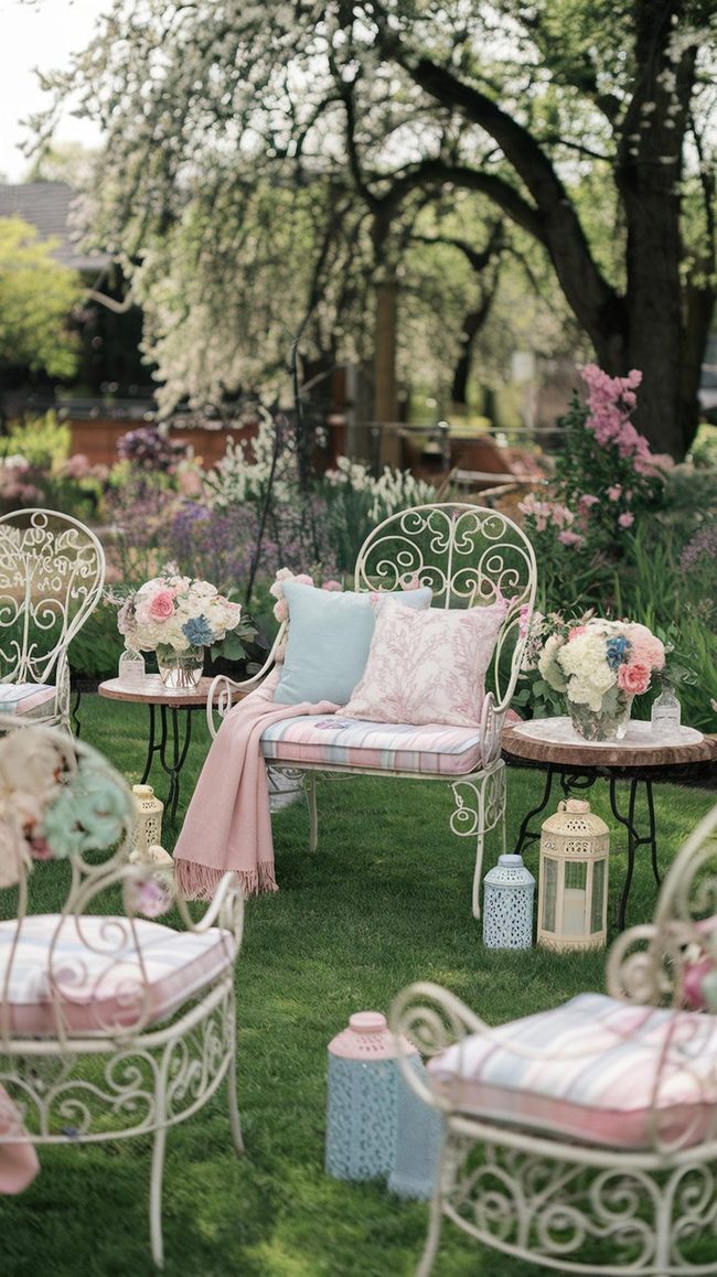 Spring Patio with Mixed Metals and Wood