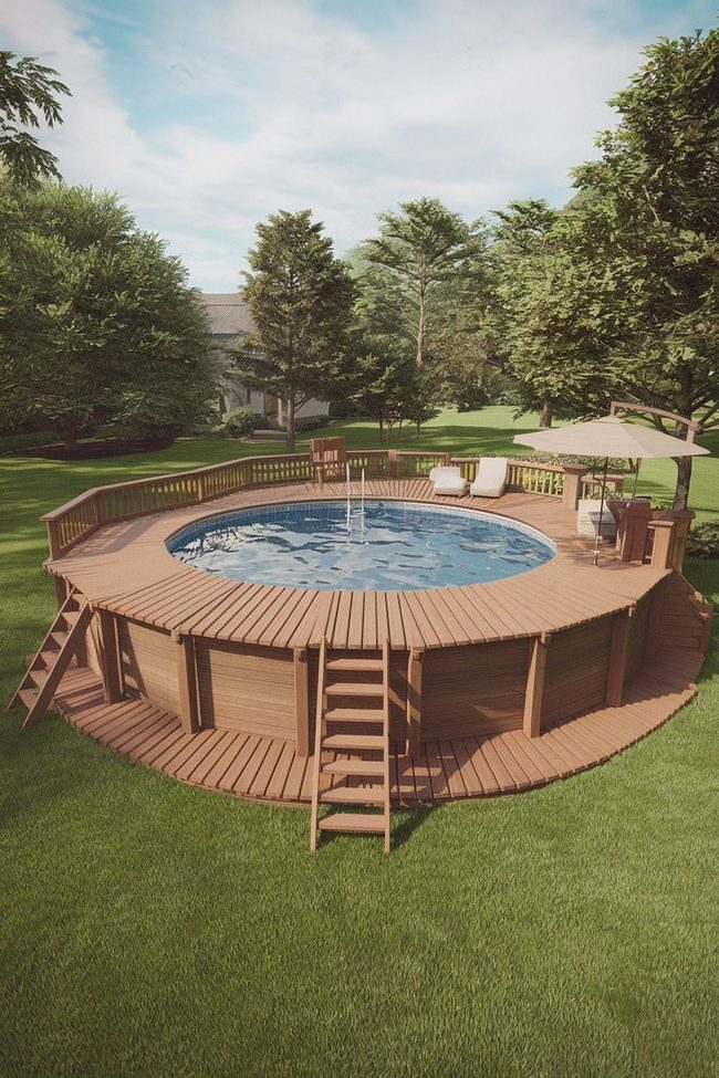 Wooden Pallet Poolside Loungers