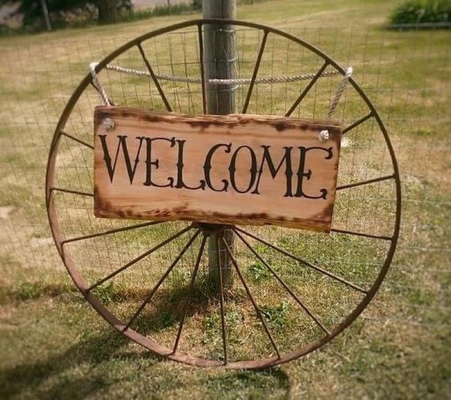 Antique Wheel Garden Feature