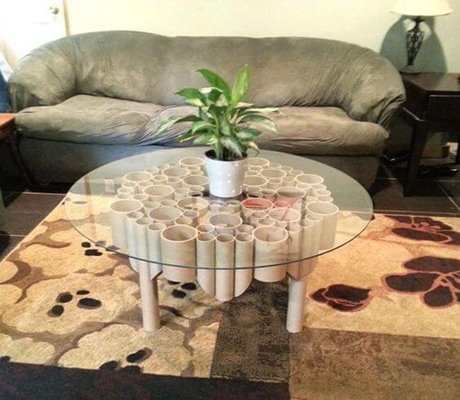 Recycled Cardboard Tubes Glass Top