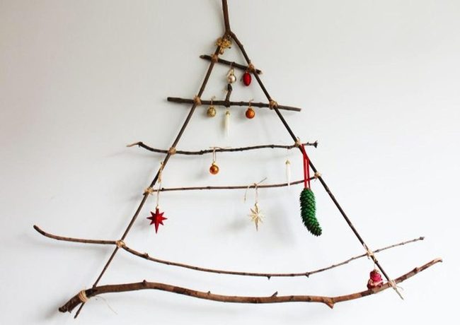 Natural Wood Triangle With Jeweled Ornaments