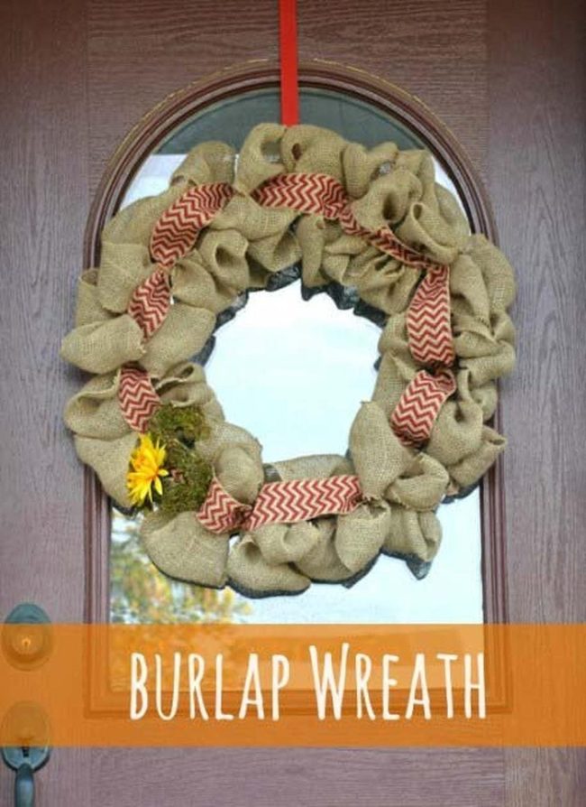 Burlap Wreath Bright Ribbons